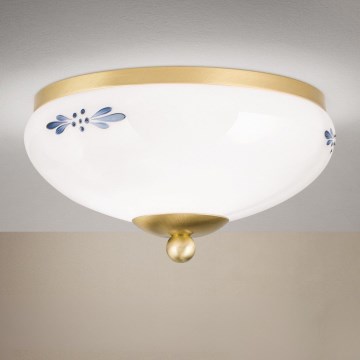 laelamp LANDHAUS 1xE27/60W/230V läbimõõt 21 cm messing/valge/sinine