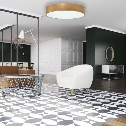 Laelamp liikumis- ja hämarussensoriga CLEO 4xE27/24W/230V Ø 50 cm, kuldne