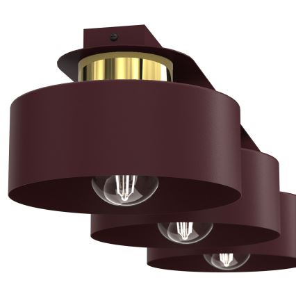 Laelamp MARTI 3xE27/15W/230V 68x20,5 cm bordoopunane/kuldne