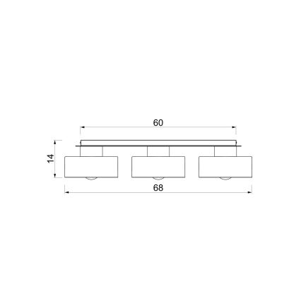 Laelamp MARTI 3xE27/15W/230V 68x20,5 cm bordoopunane/kuldne