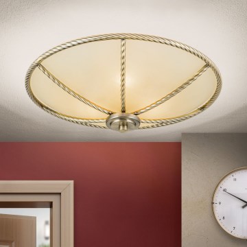 Laelamp MAURO 3xE27/60W/230V Ø 42 cm, pronks