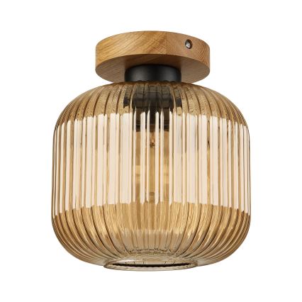 Laelamp MILOU WOOD 1xE27/15W/230V tamm/suitsune beež, läbimõõt 20 cm