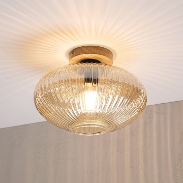 Laelamp MILOU WOOD 1xE27/15W/230V tamm/suitsune beež läbimõõt 29 cm