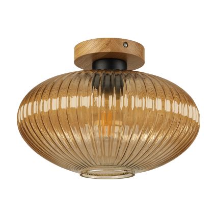 Laelamp MILOU WOOD 1xE27/15W/230V tamm/suitsune beež läbimõõt 29 cm