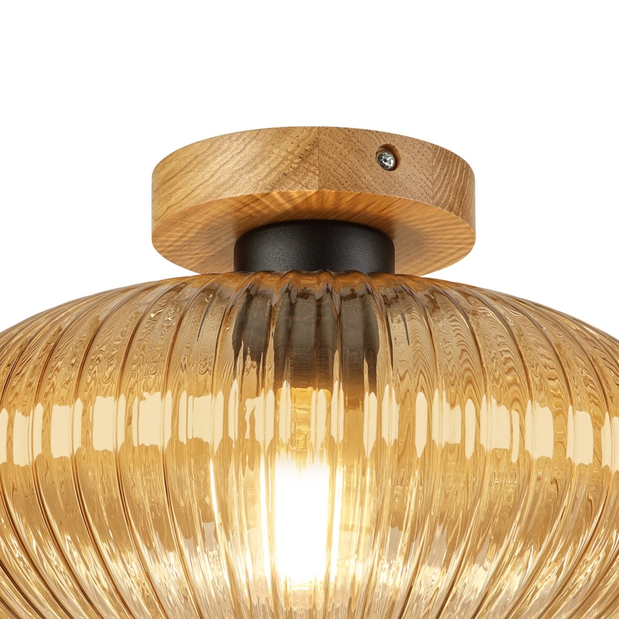 Laelamp MILOU WOOD 1xE27/15W/230V tamm/suitsune beež läbimõõt 29 cm