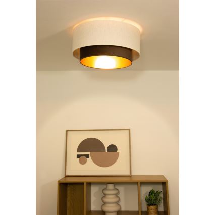 Laelamp NATIA 1xE27/60W/230V, läbimõõt 45 cm, valge/pruun