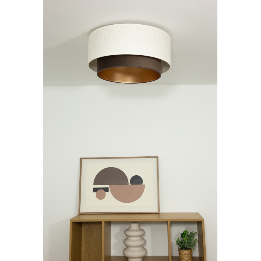 Laelamp NATIA 1xE27/60W/230V, läbimõõt 45 cm, valge/pruun
