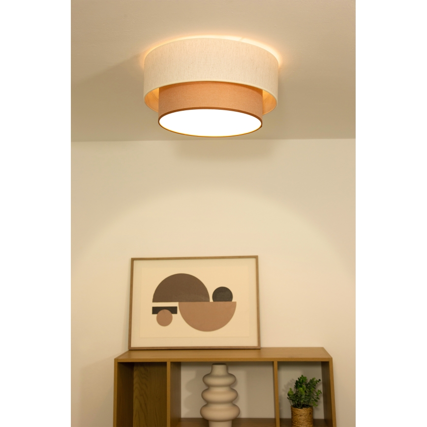 Laelamp NATIA 1xE27/60W/230V, läbimõõt 45 cm, valge/pruun