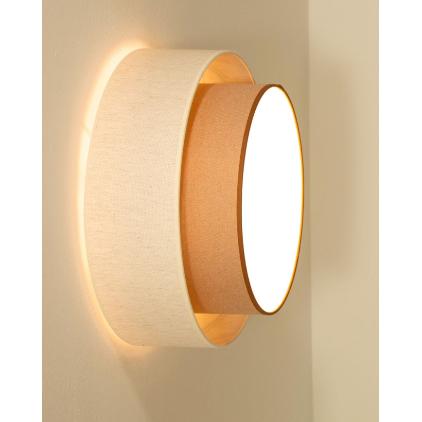 Laelamp NATIA 1xE27/60W/230V, läbimõõt 45 cm, valge/pruun
