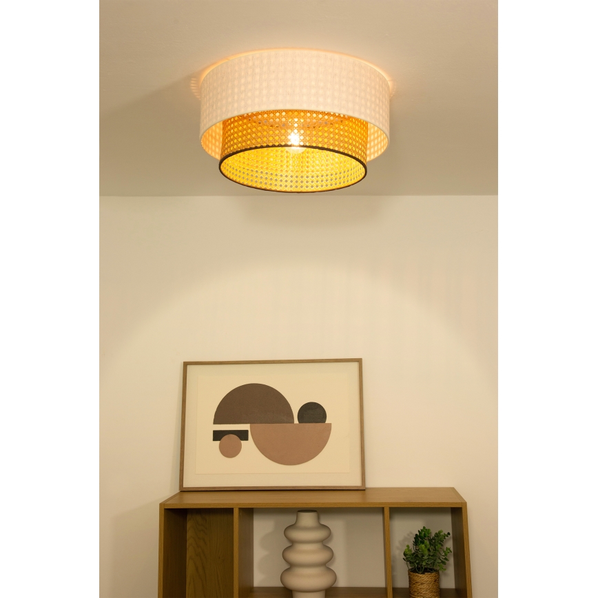 Laelamp NATIA 1xE27/60W/230V, läbimõõt 45 cm, valge/pruun