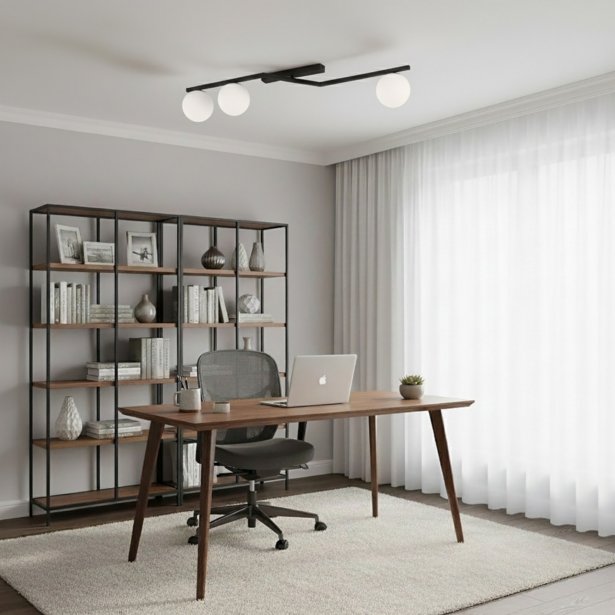 Laelamp NATON 3xE14/10W/230V must/valge