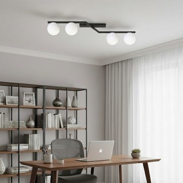 Laelamp NATON 4xE14/10W/230V must/valge