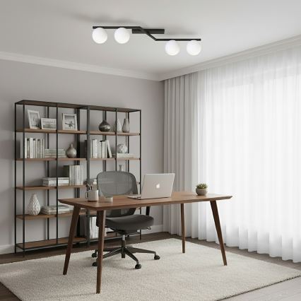 Laelamp NATON 4xE14/10W/230V must/valge