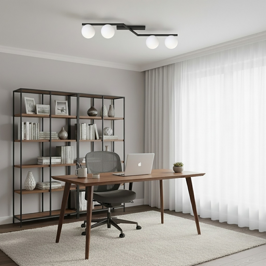 Laelamp NATON 4xE14/10W/230V must/valge