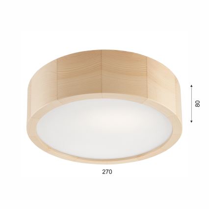 Laelamp NATURAL 1xE27/60W/230V, läbimõõt 27,5 cm, männipuit