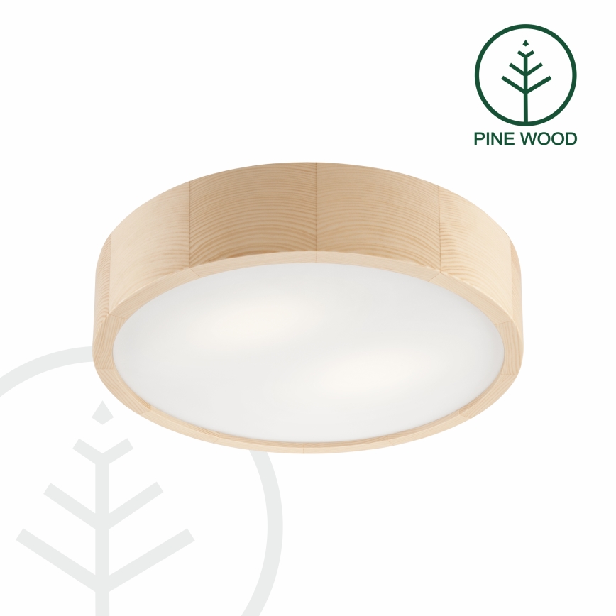 Laelamp NATURAL 2xE27/60W/230V, läbimõõt 37,5 cm, männipuit