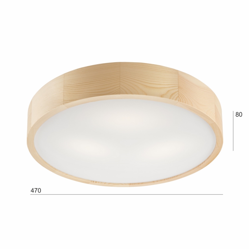 Laelamp NATURAL 3xE27/60W/230V, läbimõõt 47,5 cm, männipuit
