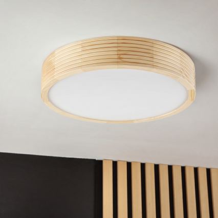 Laelamp NATURAL MODERN 2xE27/15W/230V, läbimõõt 37,5 cm, männiwood