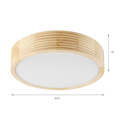 Laelamp NATURAL MODERN 2xE27/15W/230V, läbimõõt 37,5 cm, männiwood