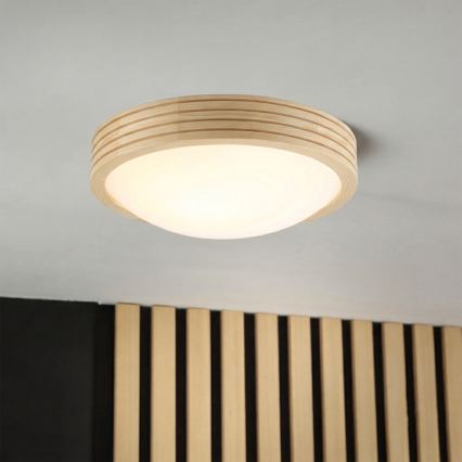 Laelamp NATURAL MODERN SLIM 1xE27/15W/230V Ø 27,5 cm, männipuidust