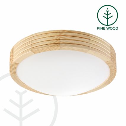Laelamp NATURAL MODERN SLIM 1xE27/15W/230V Ø 27,5 cm, männipuidust