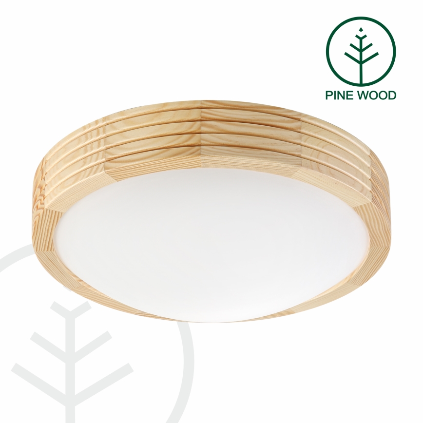 Laelamp NATURAL MODERN SLIM 1xE27/15W/230V Ø 27,5 cm, männipuidust