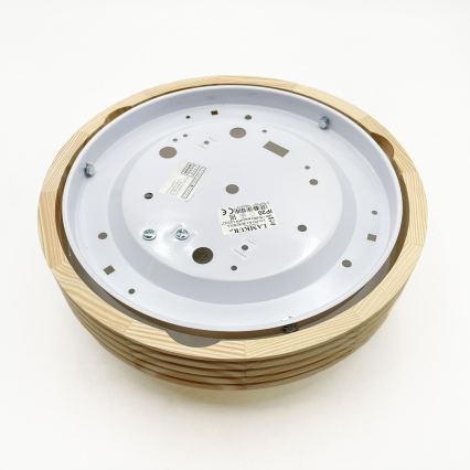 Laelamp NATURAL MODERN SLIM 1xE27/15W/230V Ø 27,5 cm, männipuidust