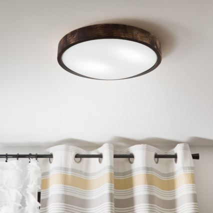 Laelamp OAK SLIM 2xE27/15W/230V, läbimõõt 37 cm, tamm/tumepruun