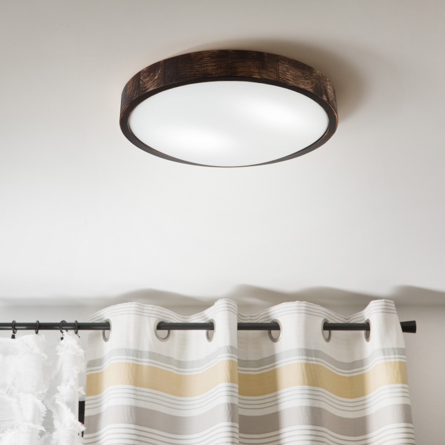 Laelamp OAK SLIM 2xE27/15W/230V, läbimõõt 37 cm, tamm/tumepruun