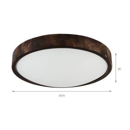 Laelamp OAK SLIM 2xE27/15W/230V, läbimõõt 37 cm, tamm/tumepruun