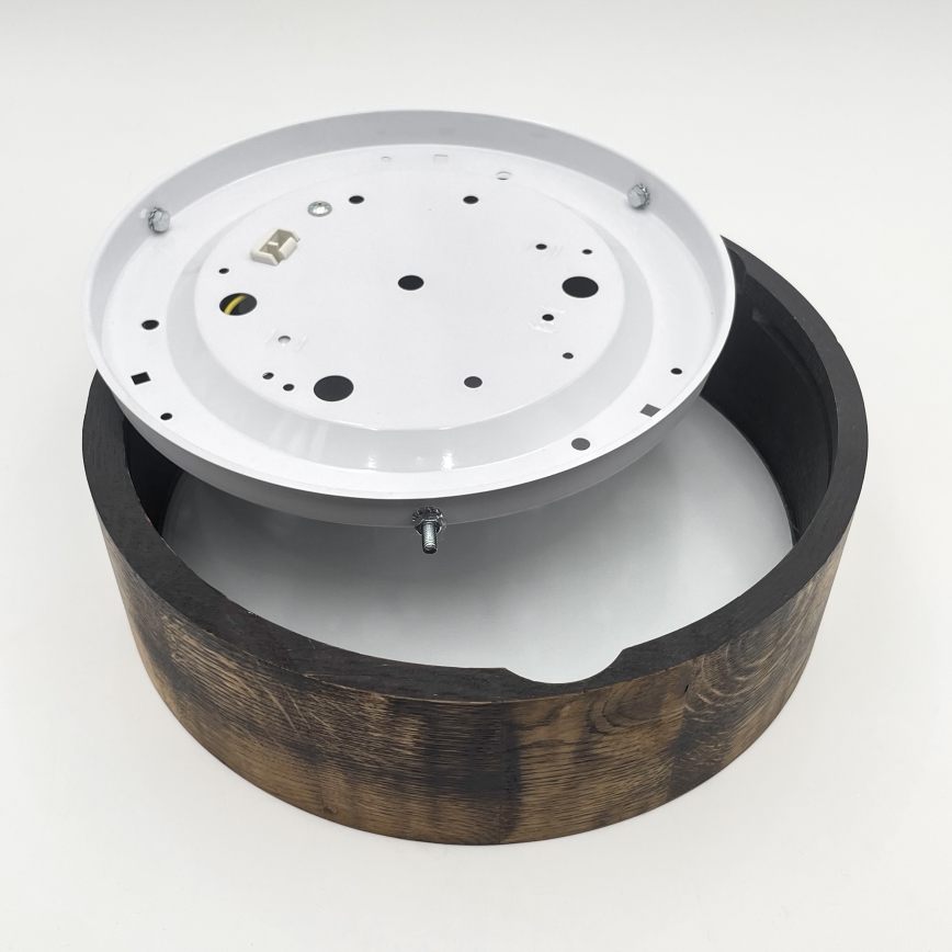 Laevalgusti OAK SMOKY 1xE27/15W/230V ? 27,5 cm tamm/tumepruun