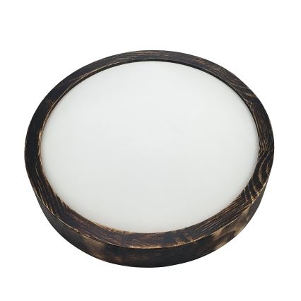 Laelamp OAK SMOKY SLIM 1xE27/15W/230V läbimõõt 27 cm tamm/tumepruun