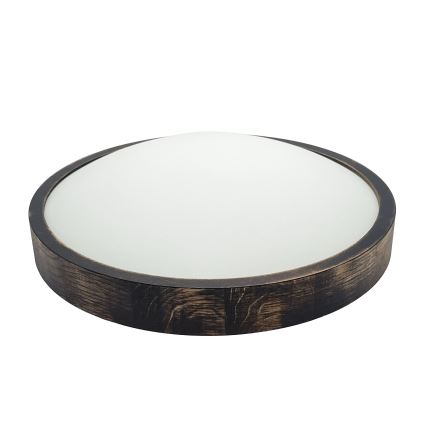 Laelamp OAK SMOKY SLIM 2xE27/15W/230V läbimõõt 37 cm tamm/tumepruun