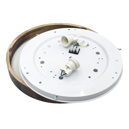 Laelamp OAK SMOKY SLIM 2xE27/15W/230V läbimõõt 37 cm tamm/tumepruun