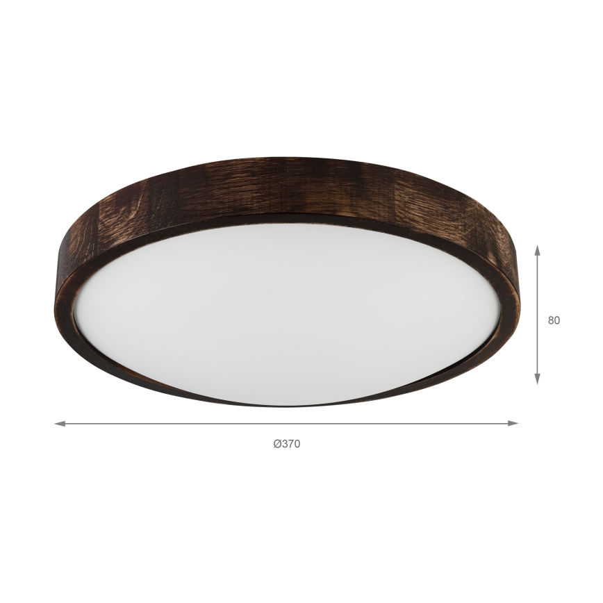 Laelamp OAK SMOKY SLIM 2xE27/15W/230V läbimõõt 37 cm tamm/tumepruun