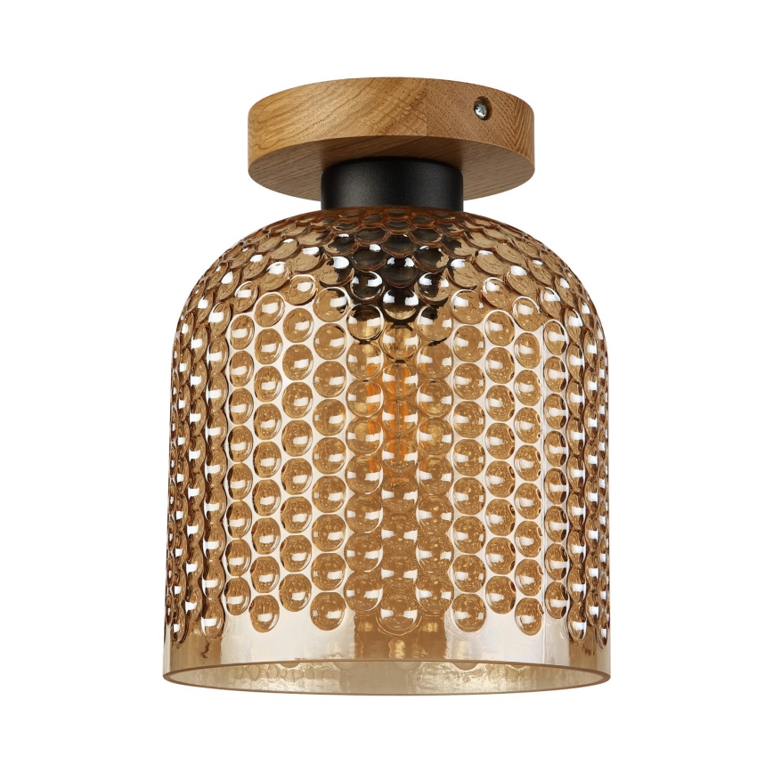 Laelamp ROCCO WOOD 1xE27/15W/230V tamm/suitsu-beež läbimõõt 18 cm