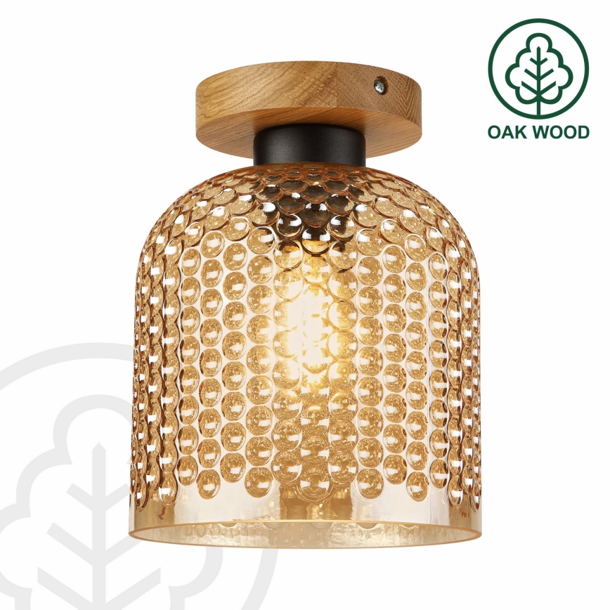 Laelamp ROCCO WOOD 1xE27/15W/230V tamm/suitsu-beež läbimõõt 18 cm