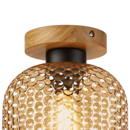 Laelamp ROCCO WOOD 1xE27/15W/230V tamm/suitsu-beež läbimõõt 18 cm