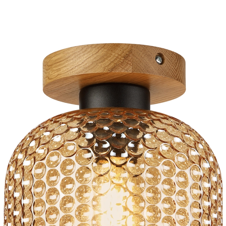 Laelamp ROCCO WOOD 1xE27/15W/230V tamm/suitsu-beež läbimõõt 18 cm