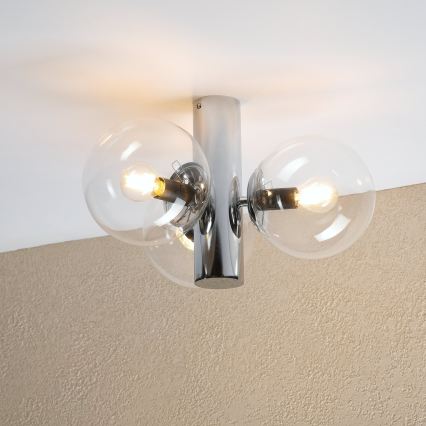 Laelamp SFERIO 3xE14/5W/230V läikiv kroom/läbipaistev