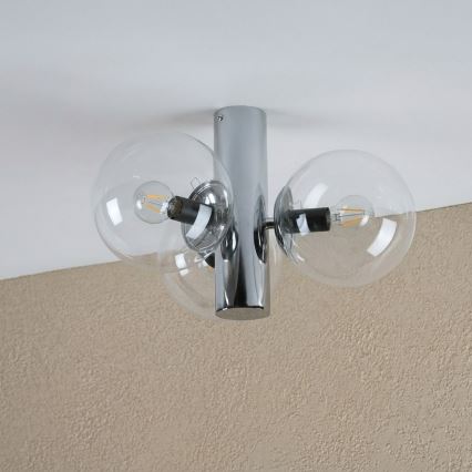 Laelamp SFERIO 3xE14/5W/230V läikiv kroom/läbipaistev