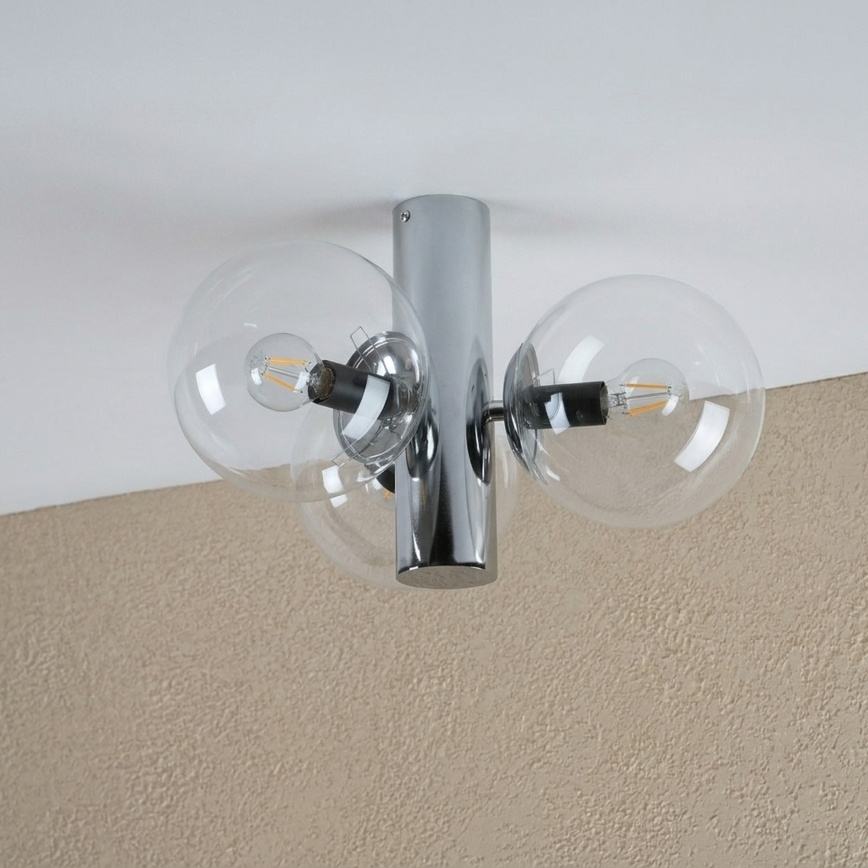 Laelamp SFERIO 3xE14/5W/230V läikiv kroom/läbipaistev