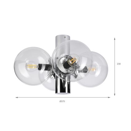 Laelamp SFERIO 4xE14/5W/230V läikiv kroom/selge