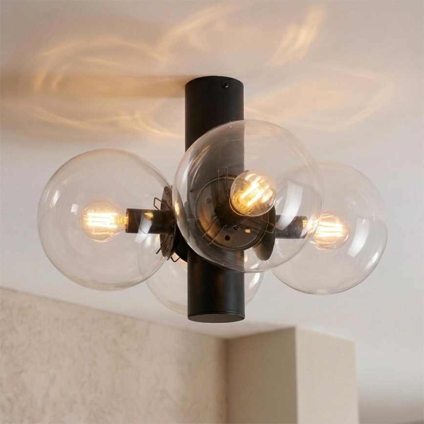 Laelamp SFERIO 4xE14/5W/230V must/läbipaistev