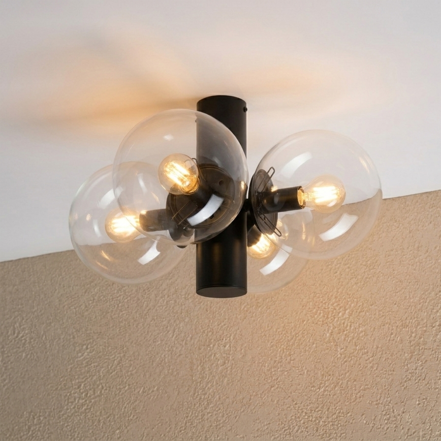 Laelamp SFERIO 4xE14/5W/230V must/läbipaistev