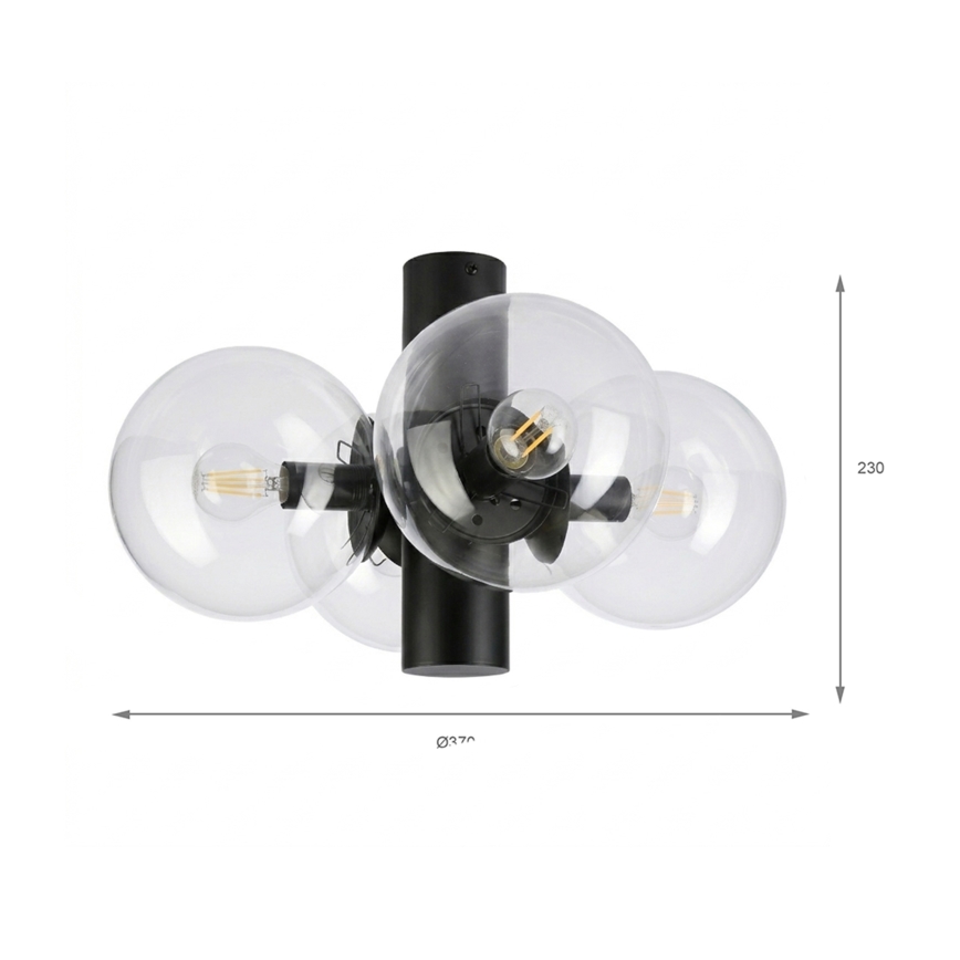 Laelamp SFERIO 4xE14/5W/230V must/läbipaistev