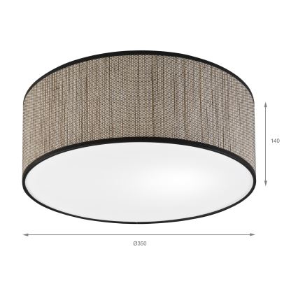 Laelamp SIRJA 2xE27/15W/230V, läbimõõt 35 cm, pruun
