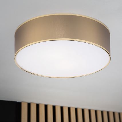 Laelamp SIRJA 2xE27/15W/230V, läbimõõt 45 cm, pruun/kuldne