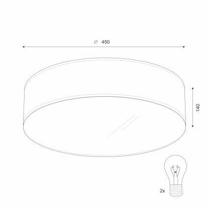 Laelamp SIRJA 2xE27/15W/230V läbimõõt 45 cm valge