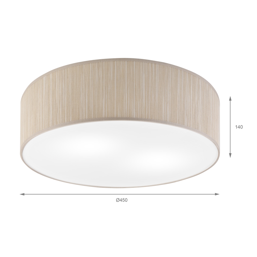 Laelamp SIRJA 2xE27/15W/230V, Ø 45 cm, beež